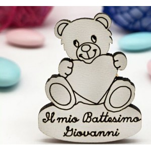 Bomboniera applicazione orsetto in legno personalizzato
